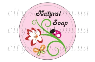 Наклейка "Natural soap цветочек":Наклейки | https://city-soap.com.ua