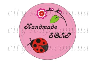 Наклейка "Handmade soap божья коровка":Наклейки | https://city-soap.com.ua