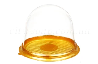 Купол пластиковый с золотым дном:Коробочки | https://city-soap.com.ua