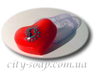 Форма пластикова "Серце на замочці":Форми пластикові для мила | https://city-soap.com.ua
